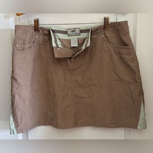 Horny Toad Thin Cotton Corduroy Mini Skirt W Sz. XL Tan Casual Pockets
